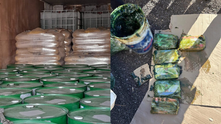 FGR aseguró 10 toneladas de sosa cáustica y 6 Kilos de fentanilo hay 2 detenidos