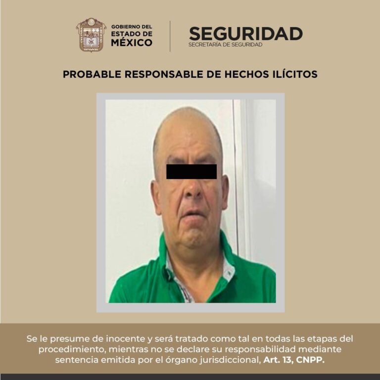 Por el homicidio de una persona detienen en Nicolás Romero a generador de violencia en la zona