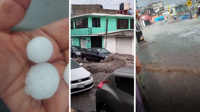 granizo y lluvia golpean Ecatepec